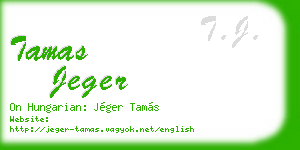 tamas jeger business card