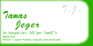 tamas jeger business card